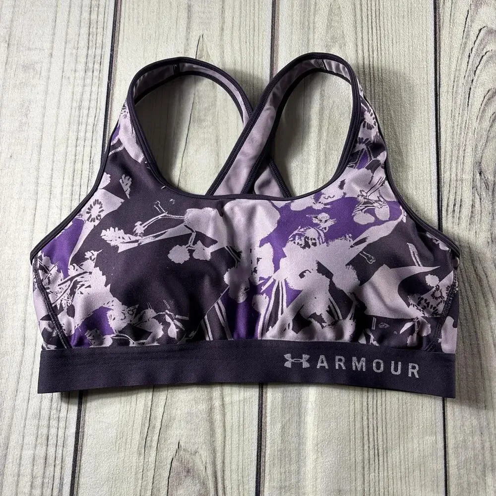 Under Armor Purple Sports Bra Size XL Camo Print - Picture 6 of 6